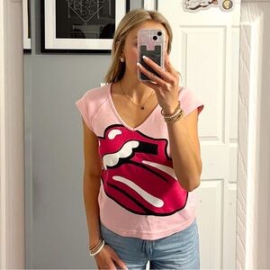 The Rolling Stones Y2K 2002 Pink T Shirt